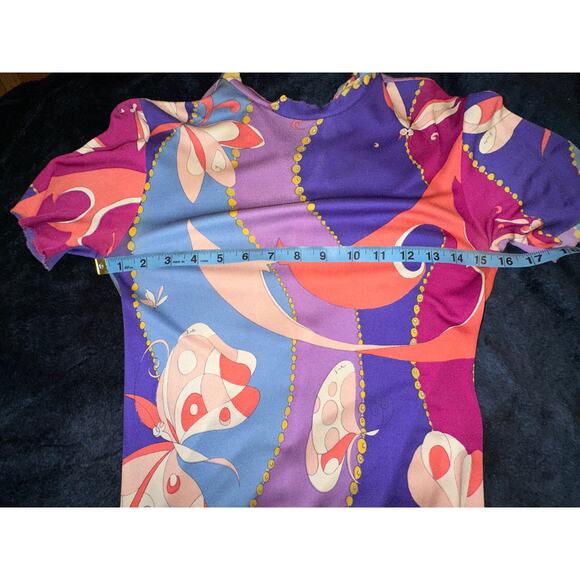 EMILIO PUCCI CUSTOM UNFINISHED VINTAGE SILK PRINT DRESS - Picture 13 of 16